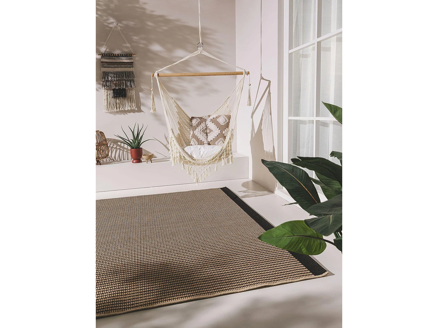 Tapis d'extérieur & intérieur Naoto Beige/Noir 140x200 cm