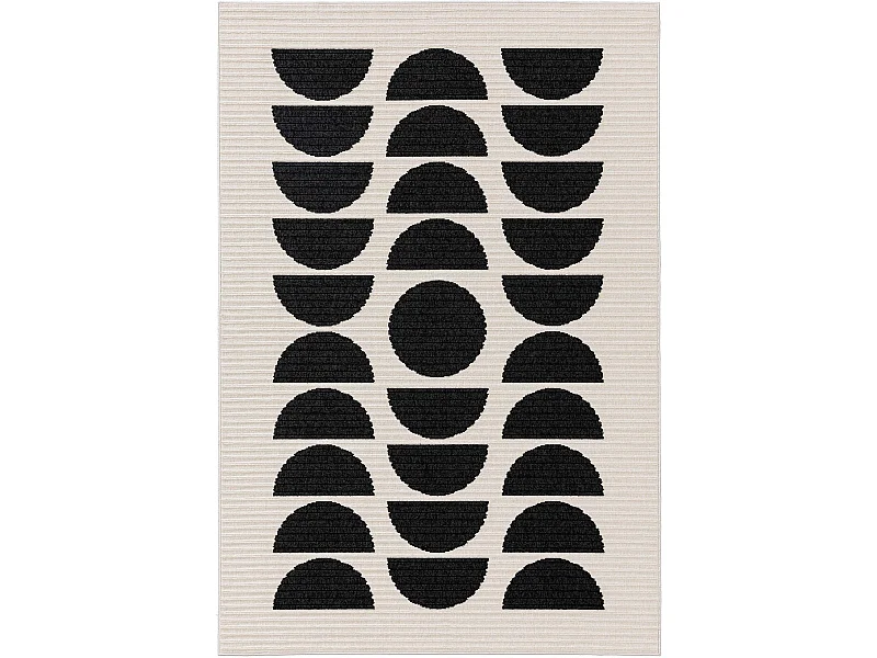 Tapis d'extérieur & intérieur Taro Noir & Blanc 80x150 cm