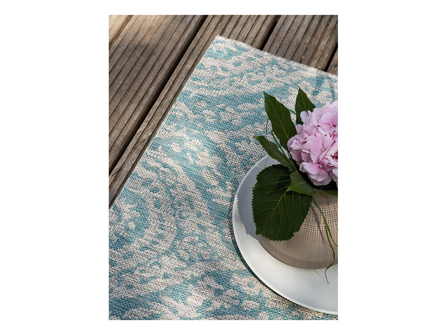 Tapis d'extérieur & intérieur Cleo Beige/Turquoise 200x290 cm