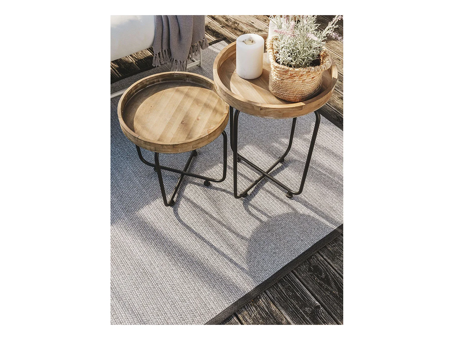 Tapis d'extérieur & intérieur Nandi Gris 160x230 cm