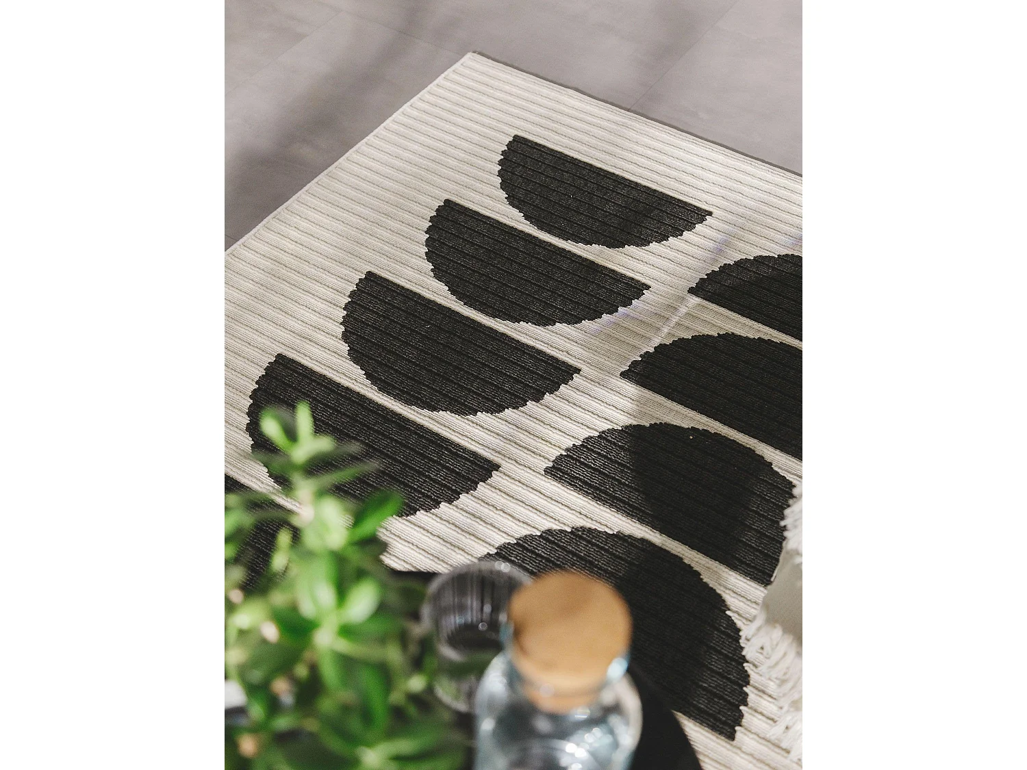 Tapis d'extérieur & intérieur Taro Noir & Blanc 160x230 cm