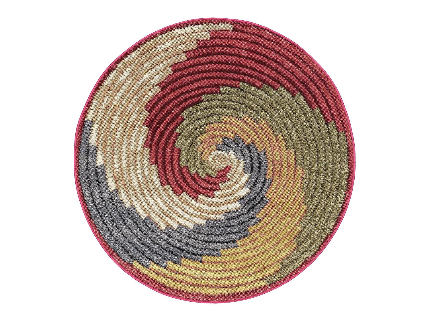 Tapis d'extérieur & intérieur rond Kenya Multicouleur ø 160 cm rond