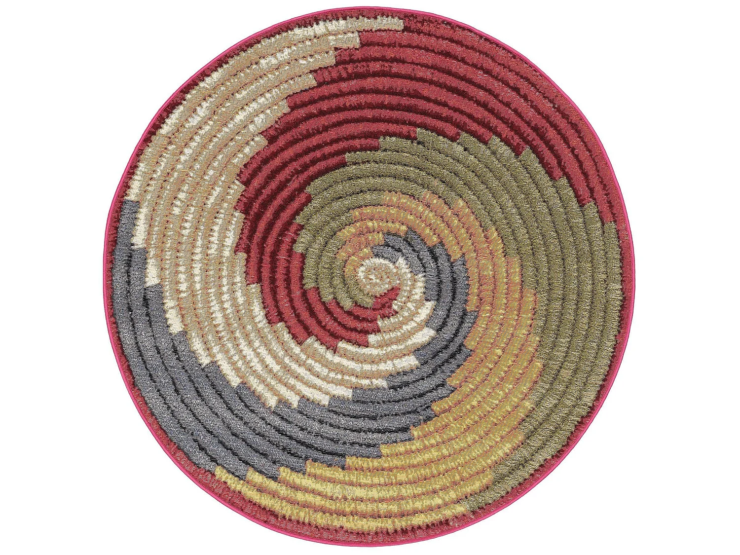 Tapis d'extérieur & intérieur rond Kenya Multicouleur ø 160 cm rond