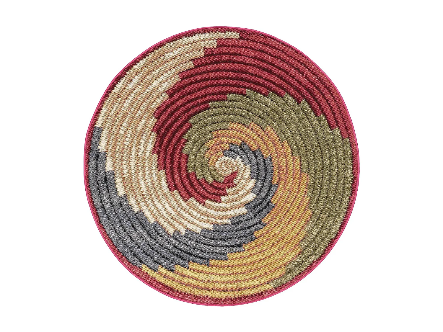 Tapis d'extérieur & intérieur rond Kenya Multicouleur ø 160 cm rond