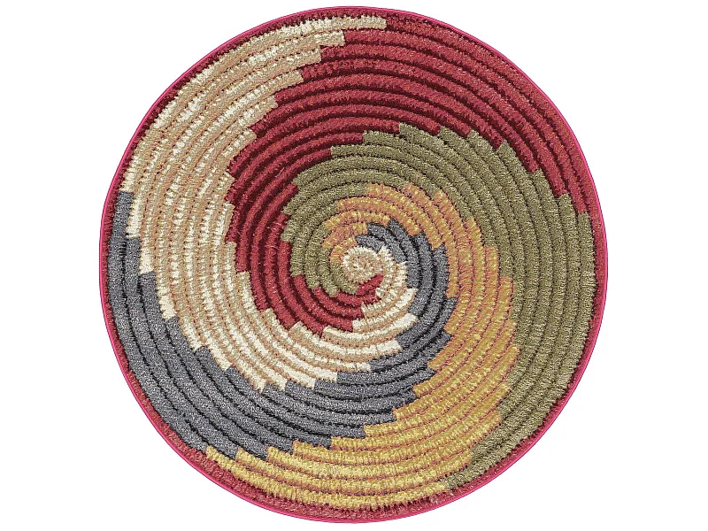 Tapis d'extérieur & intérieur rond Kenya Multicouleur ø 160 cm rond