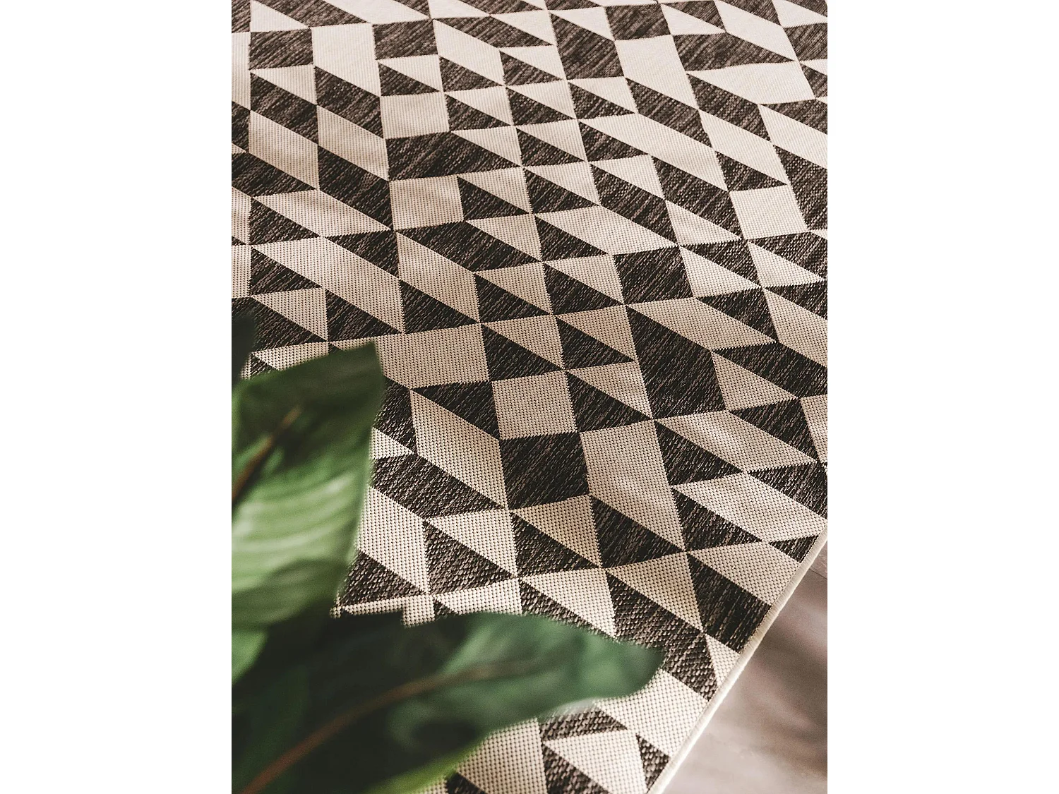 Tapis d'extérieur & intérieur Cleo Noir 80x150 cm
