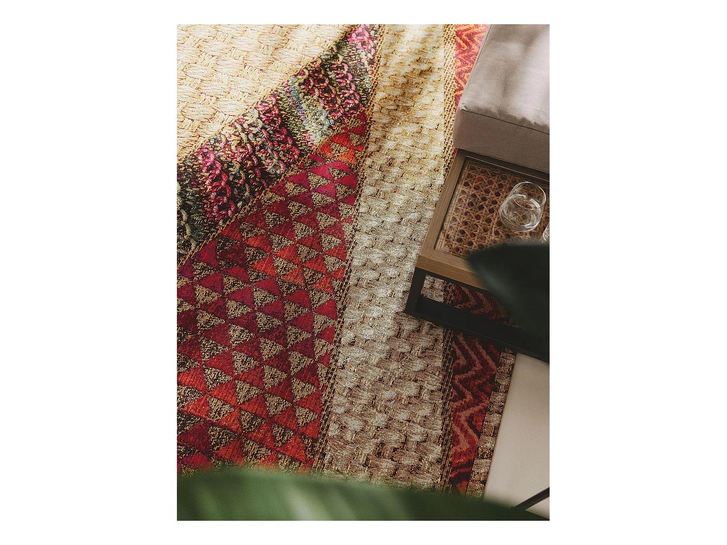 Tapis d'extérieur & intérieur Kenya Beige/Rouge 160x235 cm