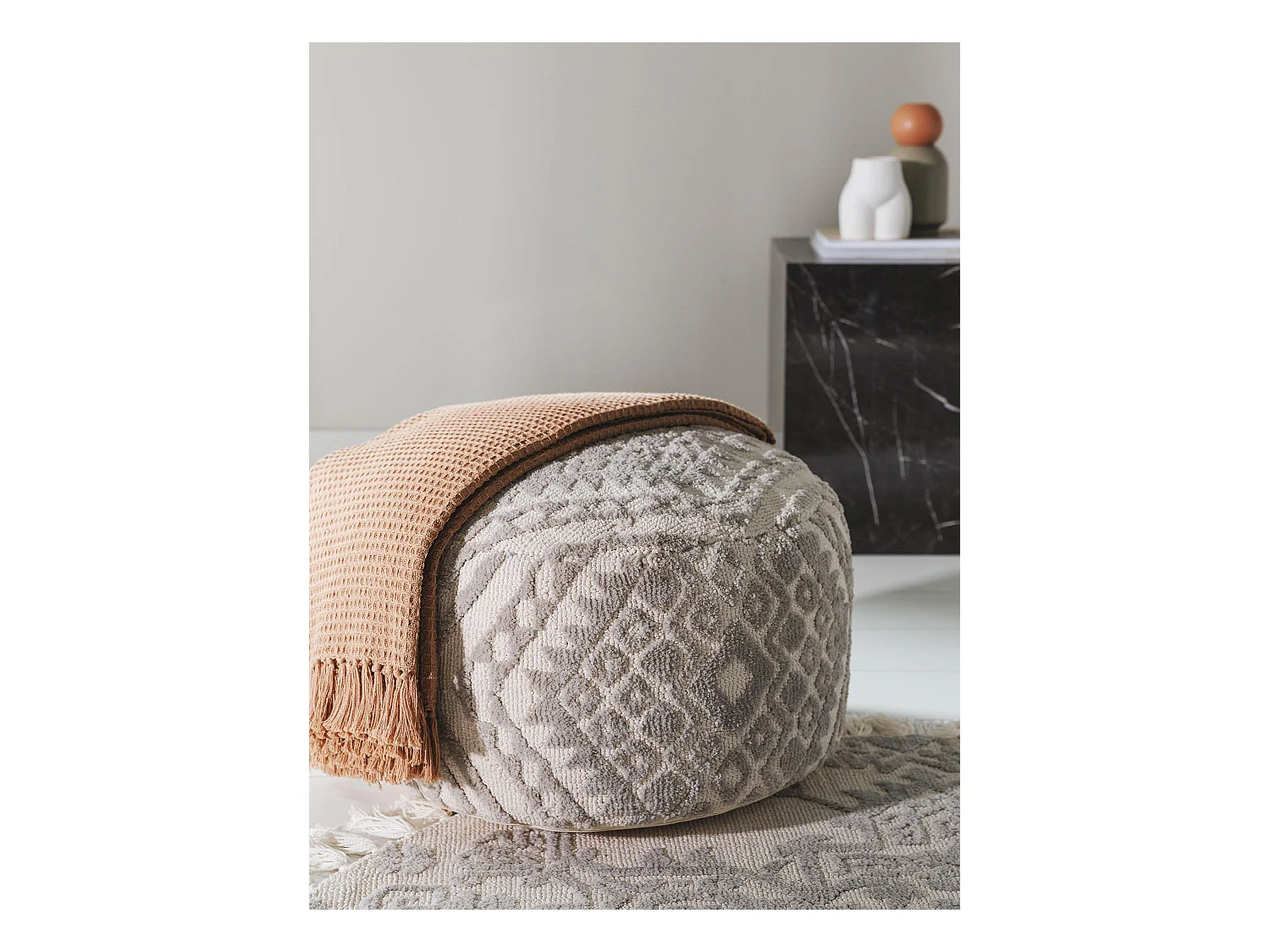 Pouf Elias Gris 55x55x30 cm
