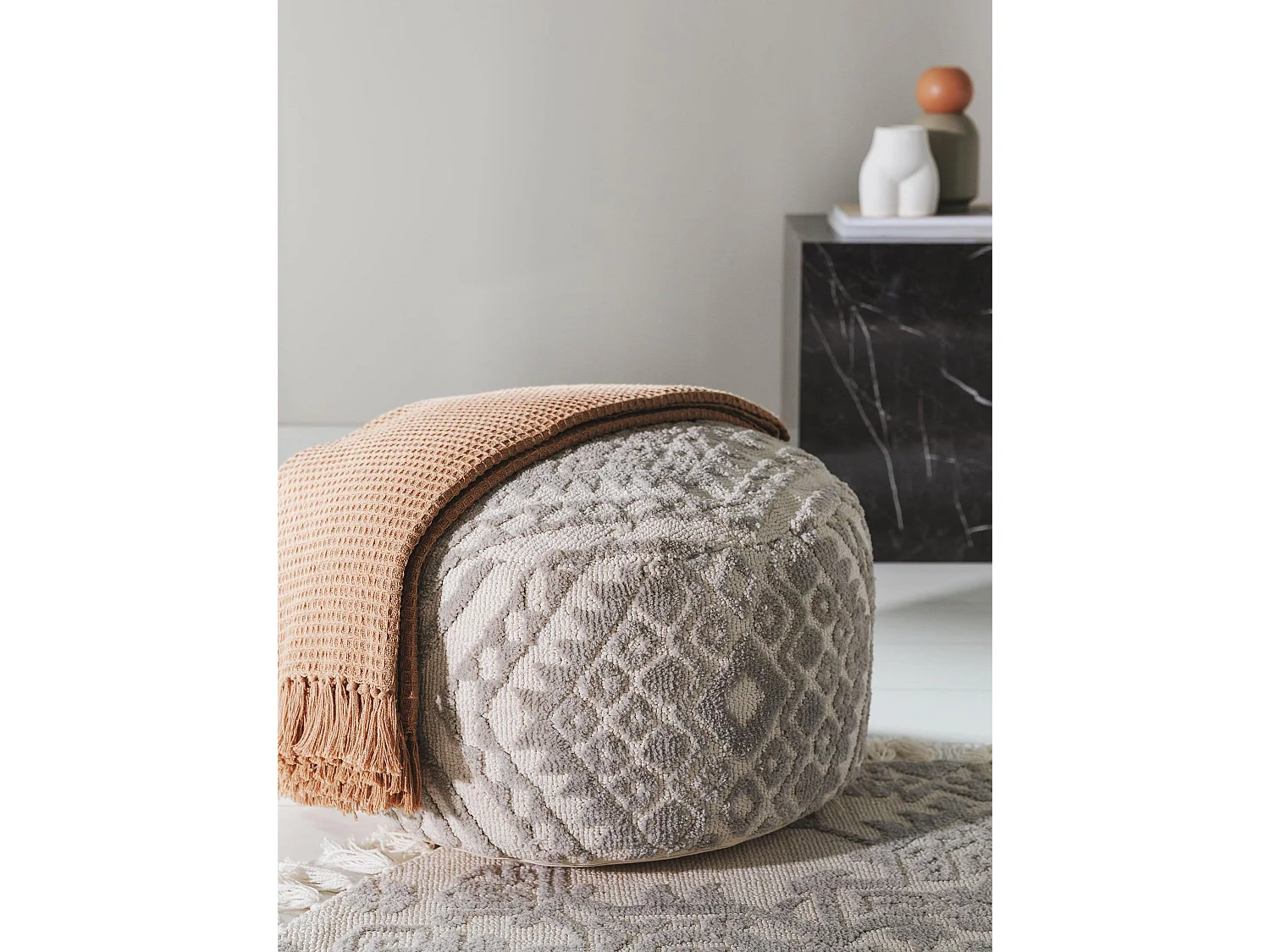 Pouf Elias Gris 55x55x30 cm