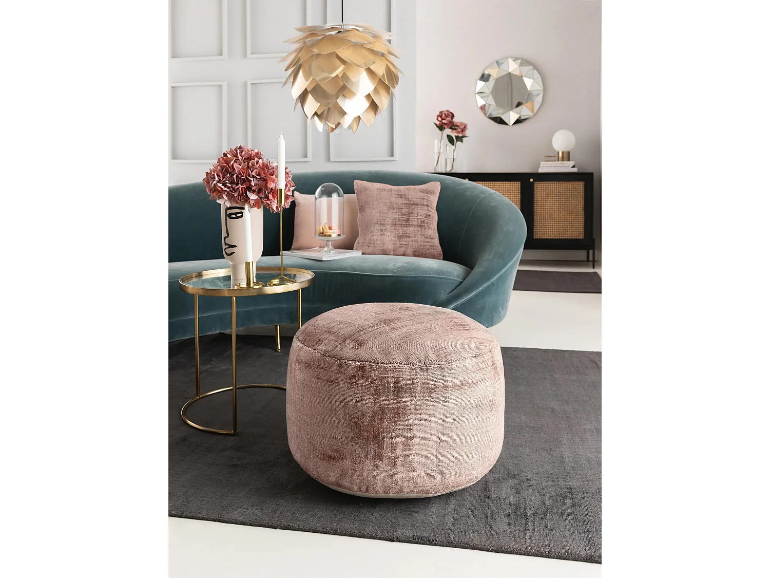 Pouf Nova Rose 55x55x30 cm