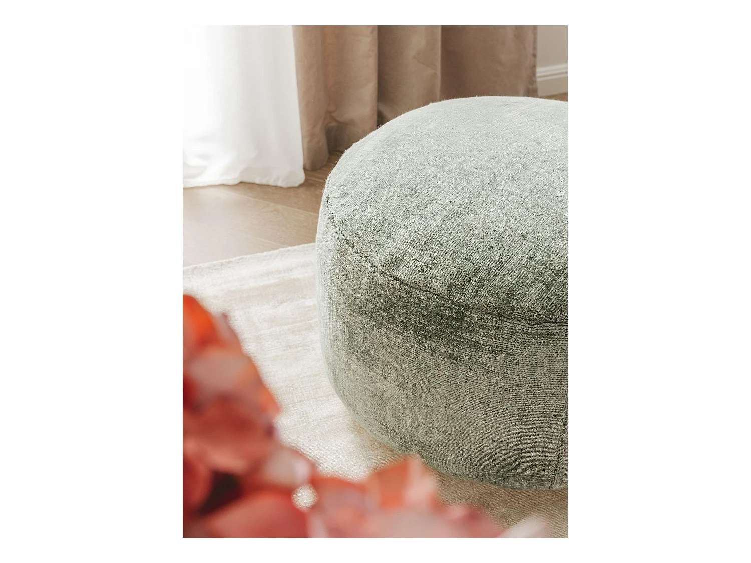 Pouf Nova Vert clair 55x55x30 cm