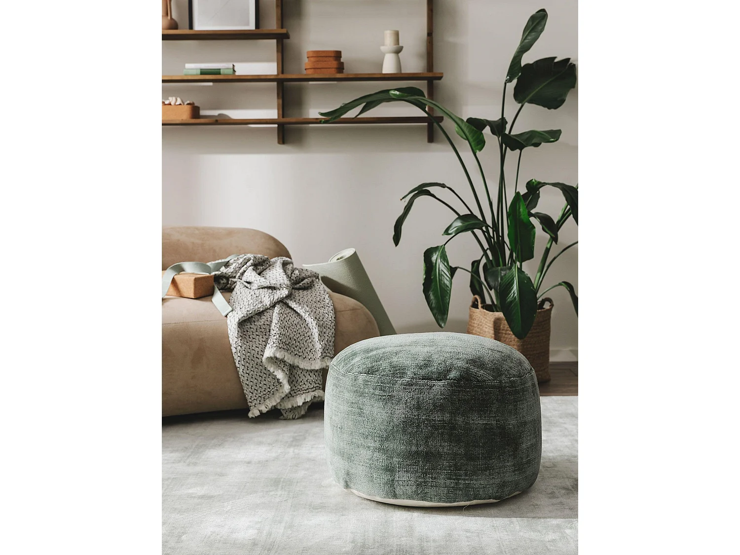 Pouf Nova Vert clair 55x55x30 cm