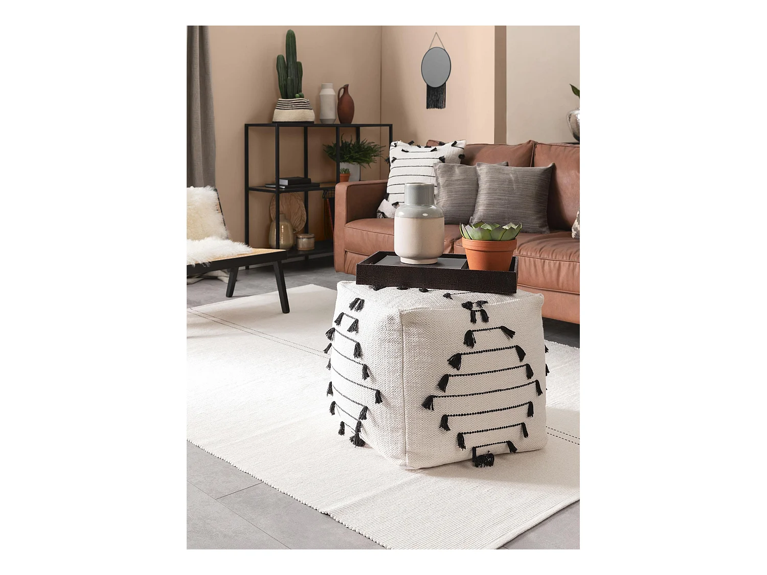 Pouf Bo Ivory 45x45x45 cm
