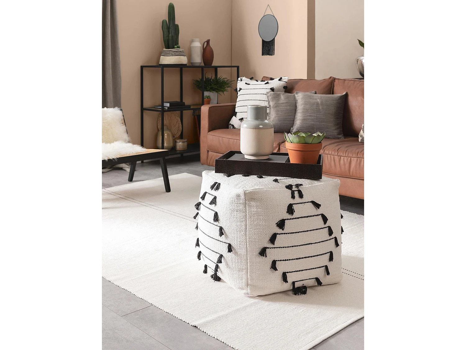 Pouf Bo Ivory 45x45x45 cm