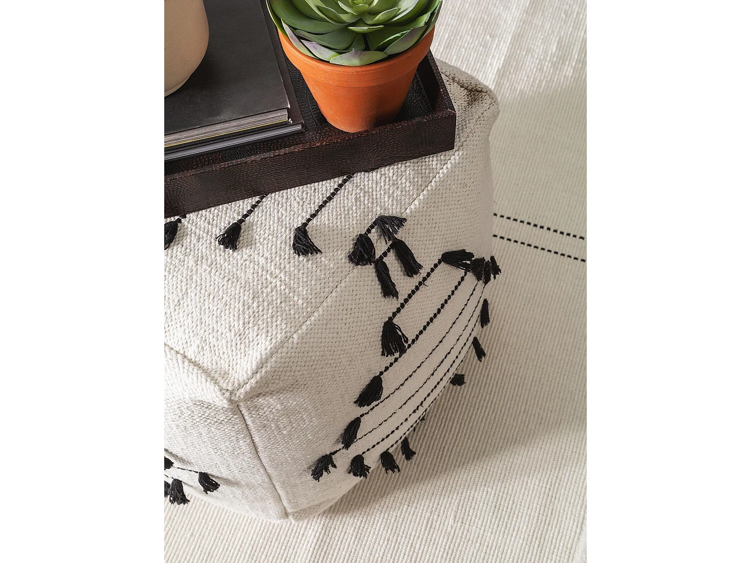 Pouf Bo Ivory 45x45x45 cm