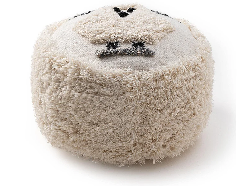 Pouf Shawn Ivory 45x45x25 cm