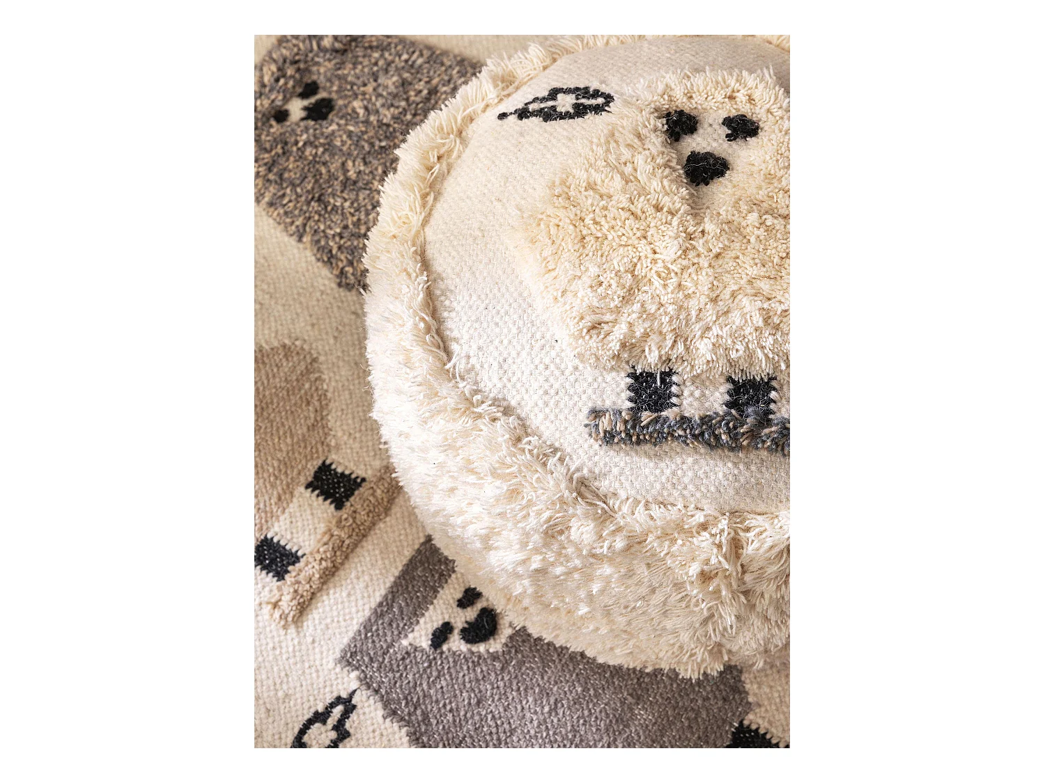 Pouf Shawn Ivory 45x45x25 cm