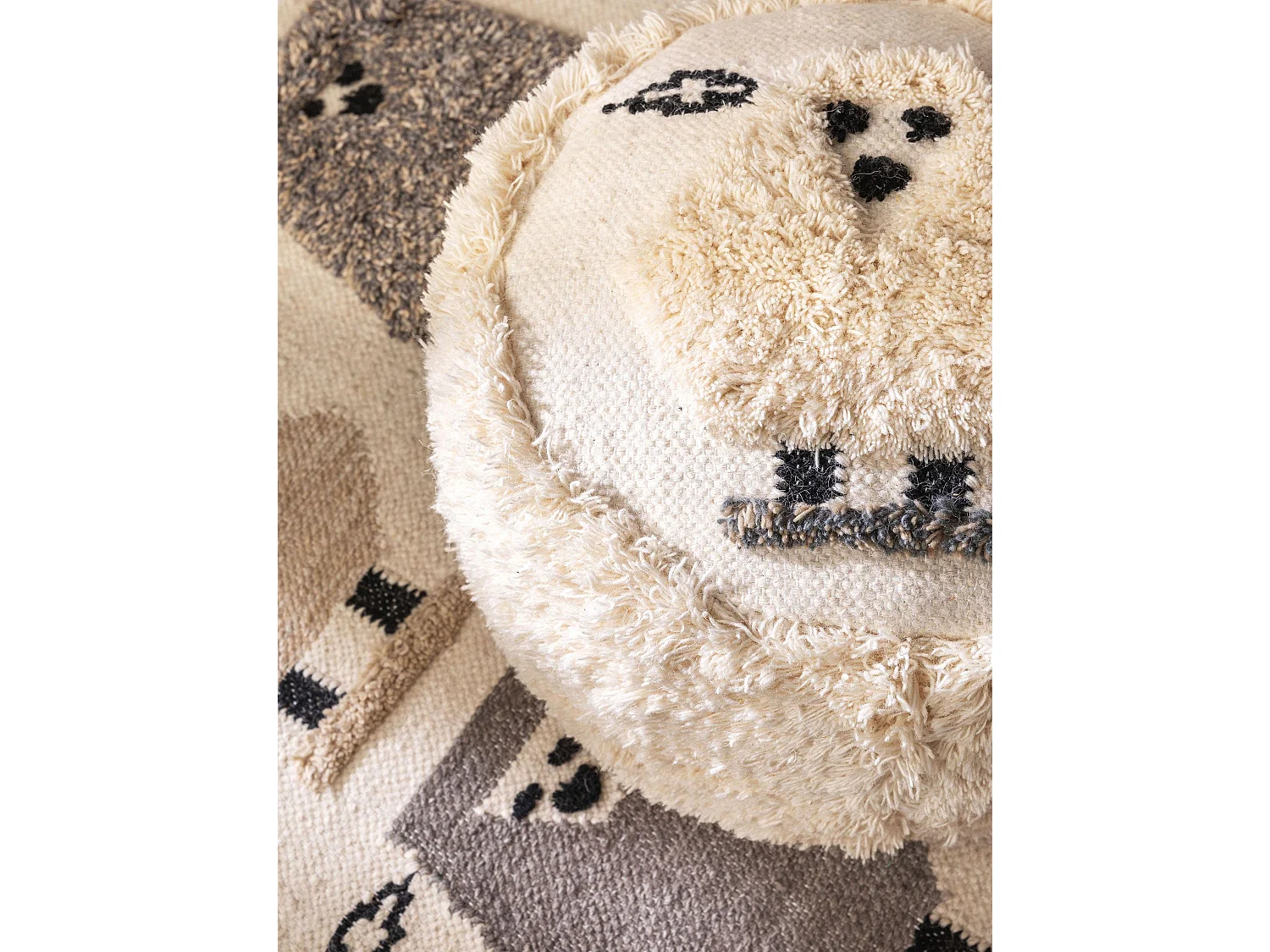 Pouf Shawn Ivory 45x45x25 cm