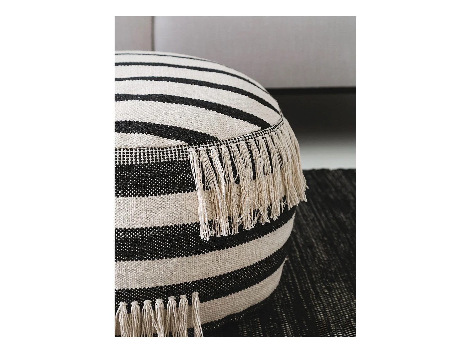 Pouf Deja Noir & Blanc 55x55x30 cm