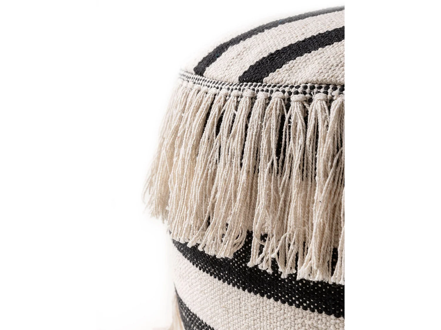 Pouf Deja Noir &amp; Blanc 55x55x30 cm