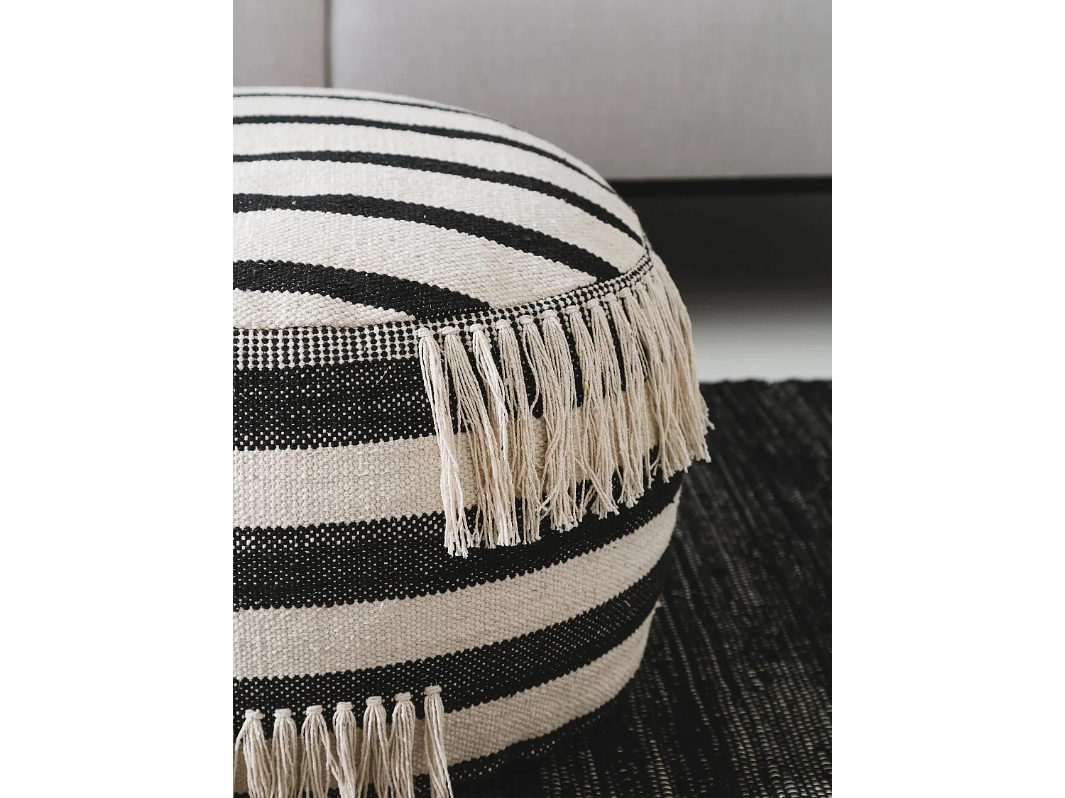 Pouf Deja Noir & Blanc 55x55x30 cm
