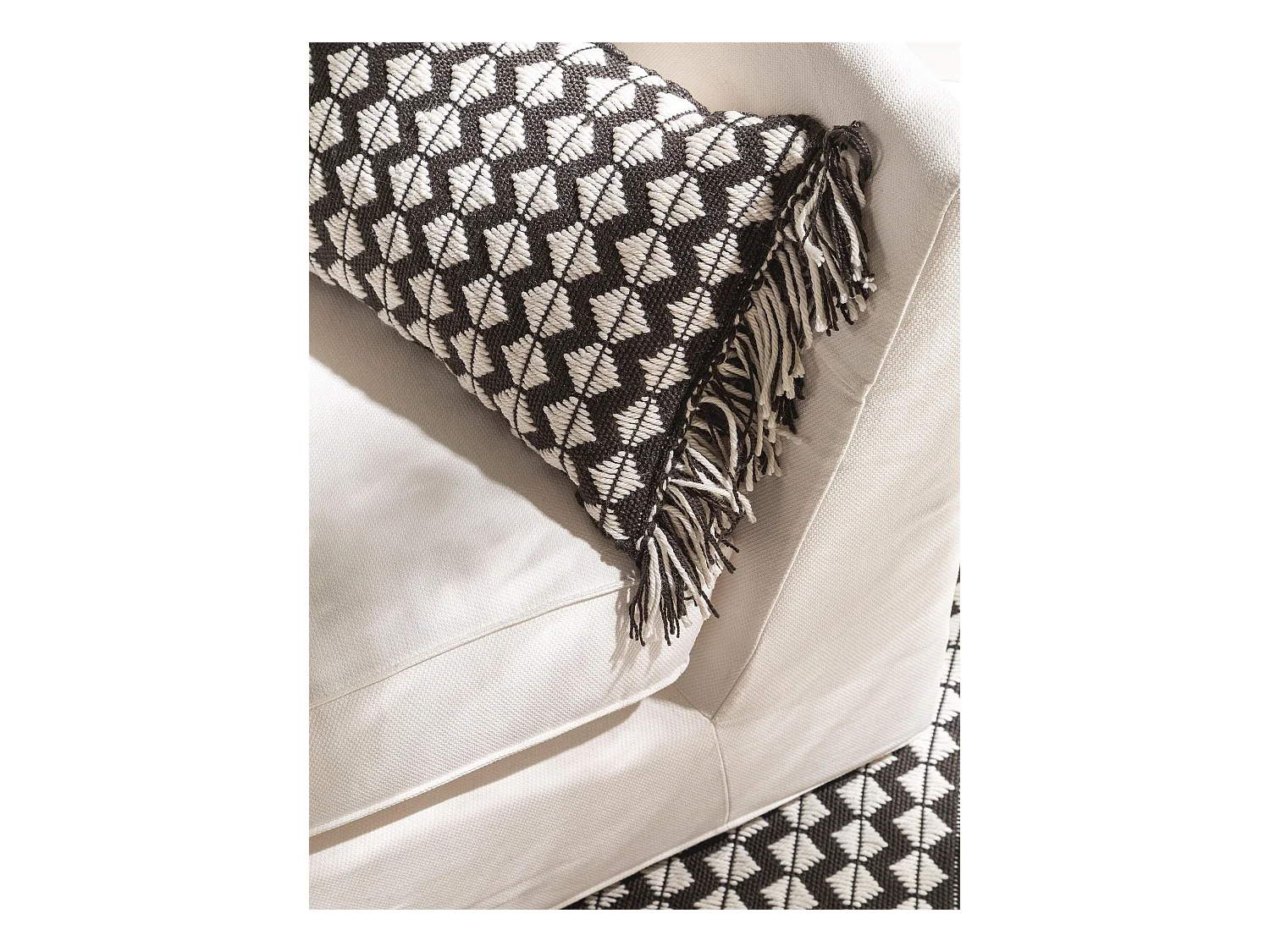 Coussin d'intérieur et d'extérieur Morty Noir & Blanc 30x50 cm
