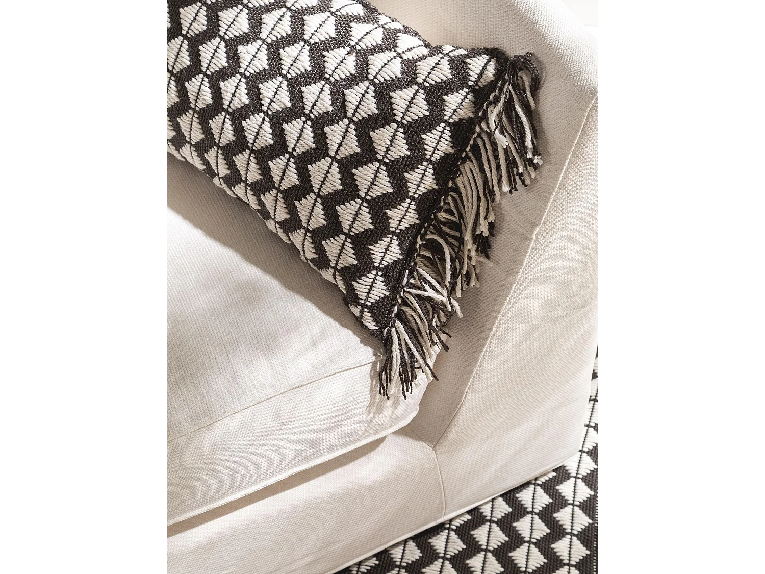 Coussin d'intérieur et d'extérieur Morty Noir & Blanc 30x50 cm