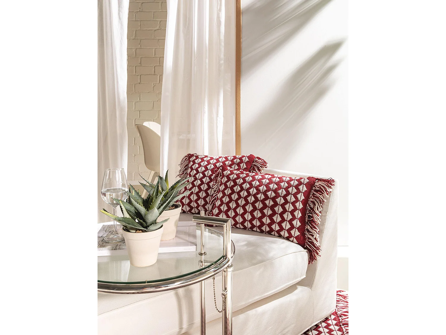 Coussin d'intérieur et d'extérieur Morty Rouge 30x50 cm