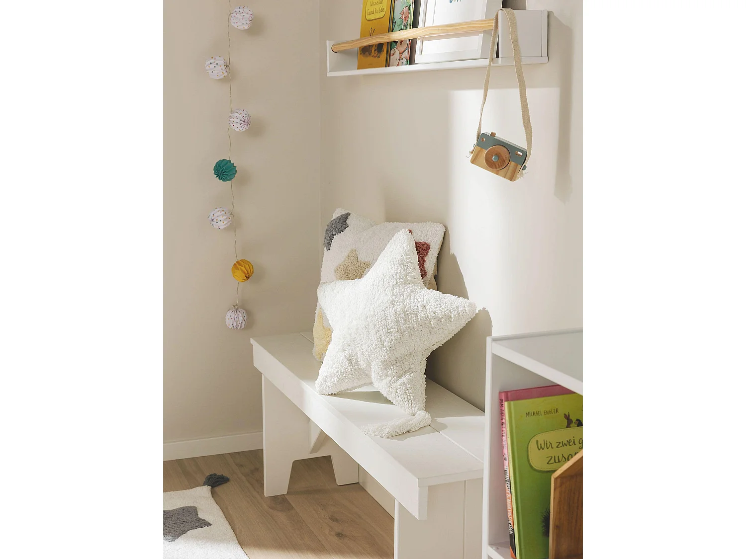 Coussin Stars Crème 45x45 cm