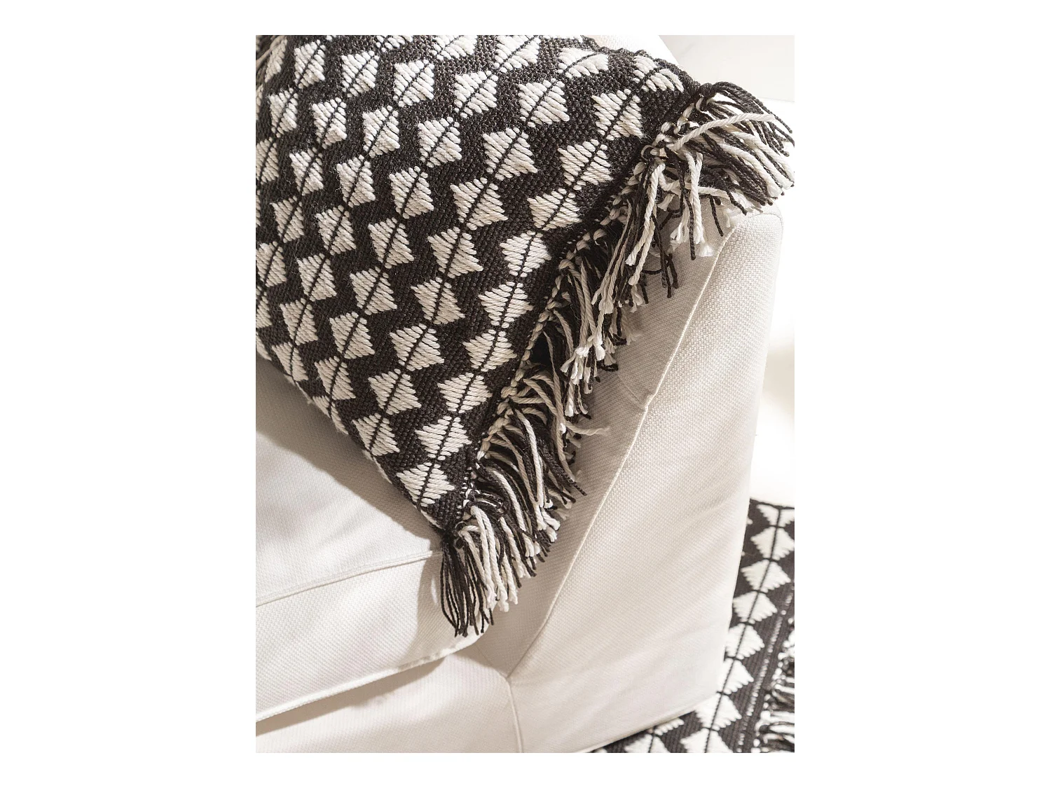 Coussin d'intérieur et d'extérieur Morty Noir & Blanc 40x40 cm