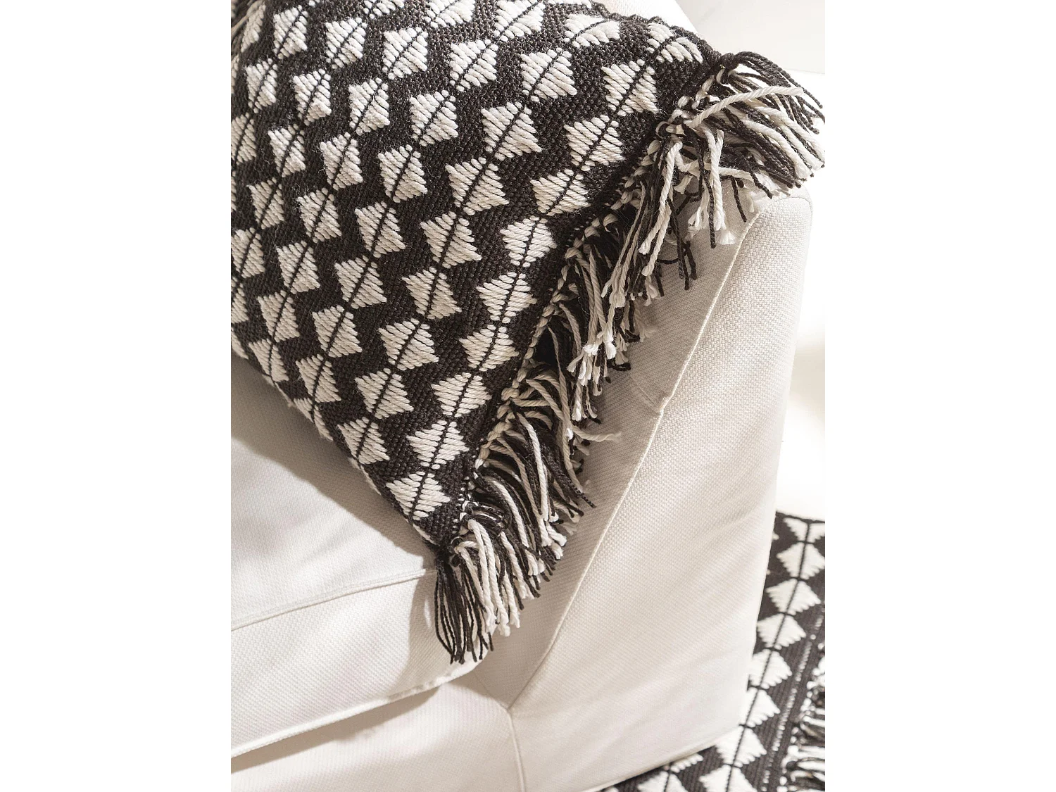 Coussin d'intérieur et d'extérieur Morty Noir & Blanc 40x40 cm