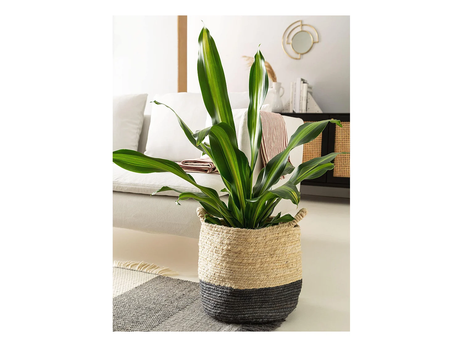 Panier Aylin Crème/Gris 30x30x30 cm