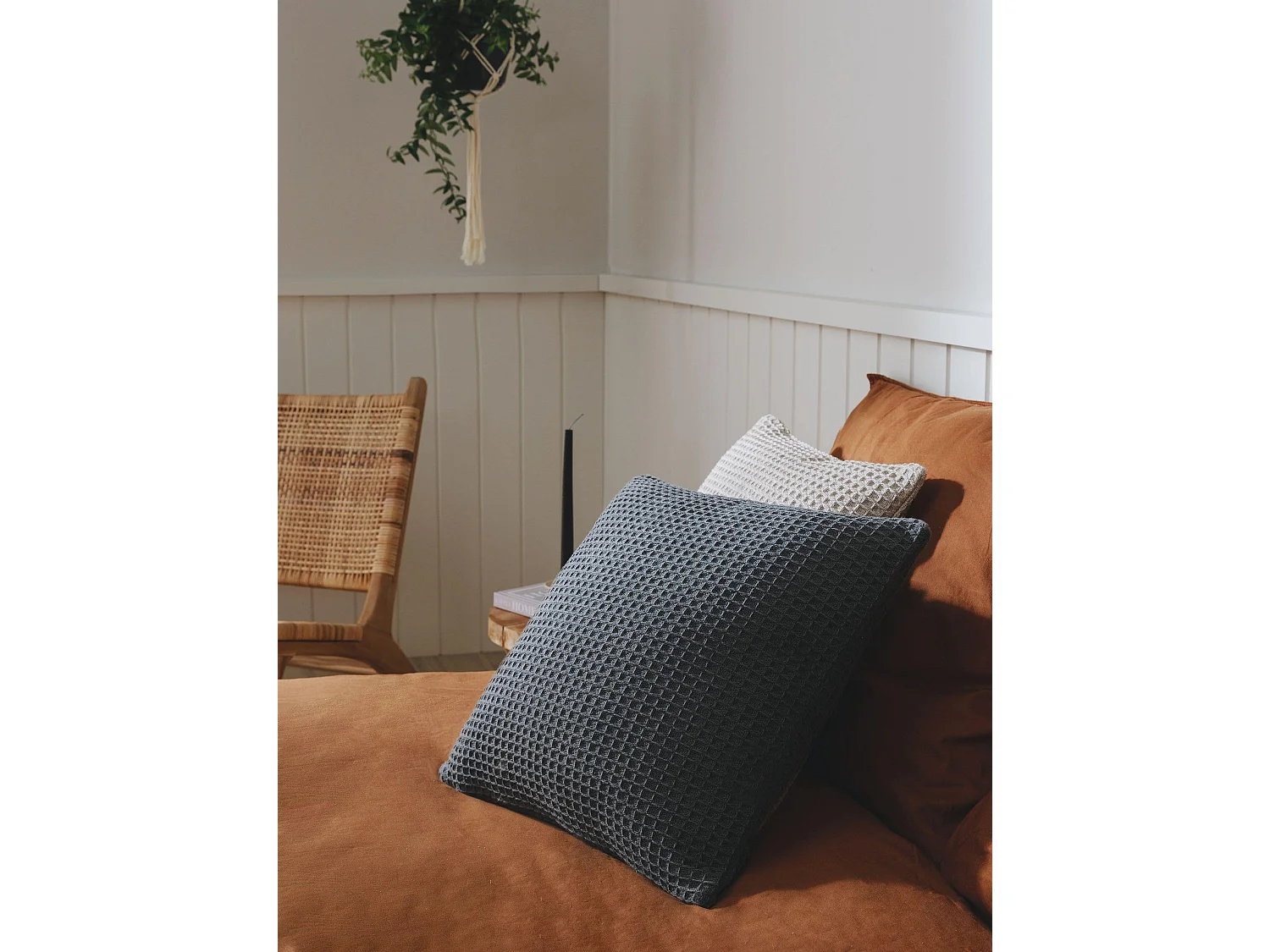 Housse de coussin Amalia Gris foncé 45x45 cm