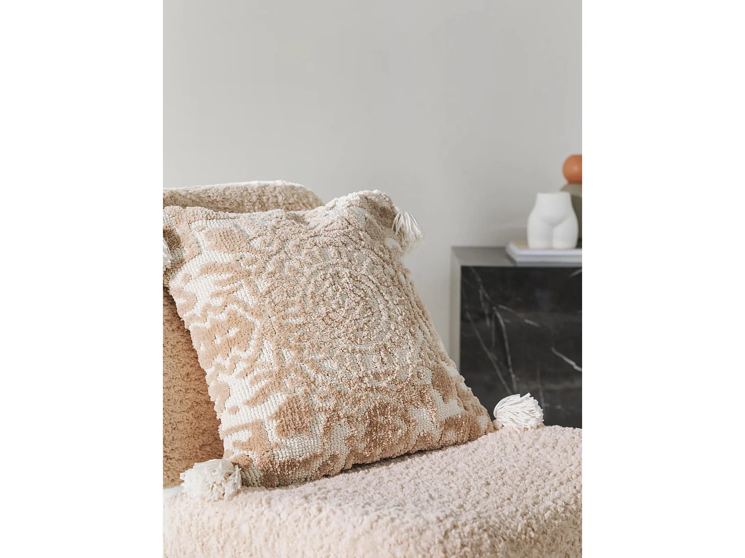Housse de coussin Elias Beige 45x45 cm