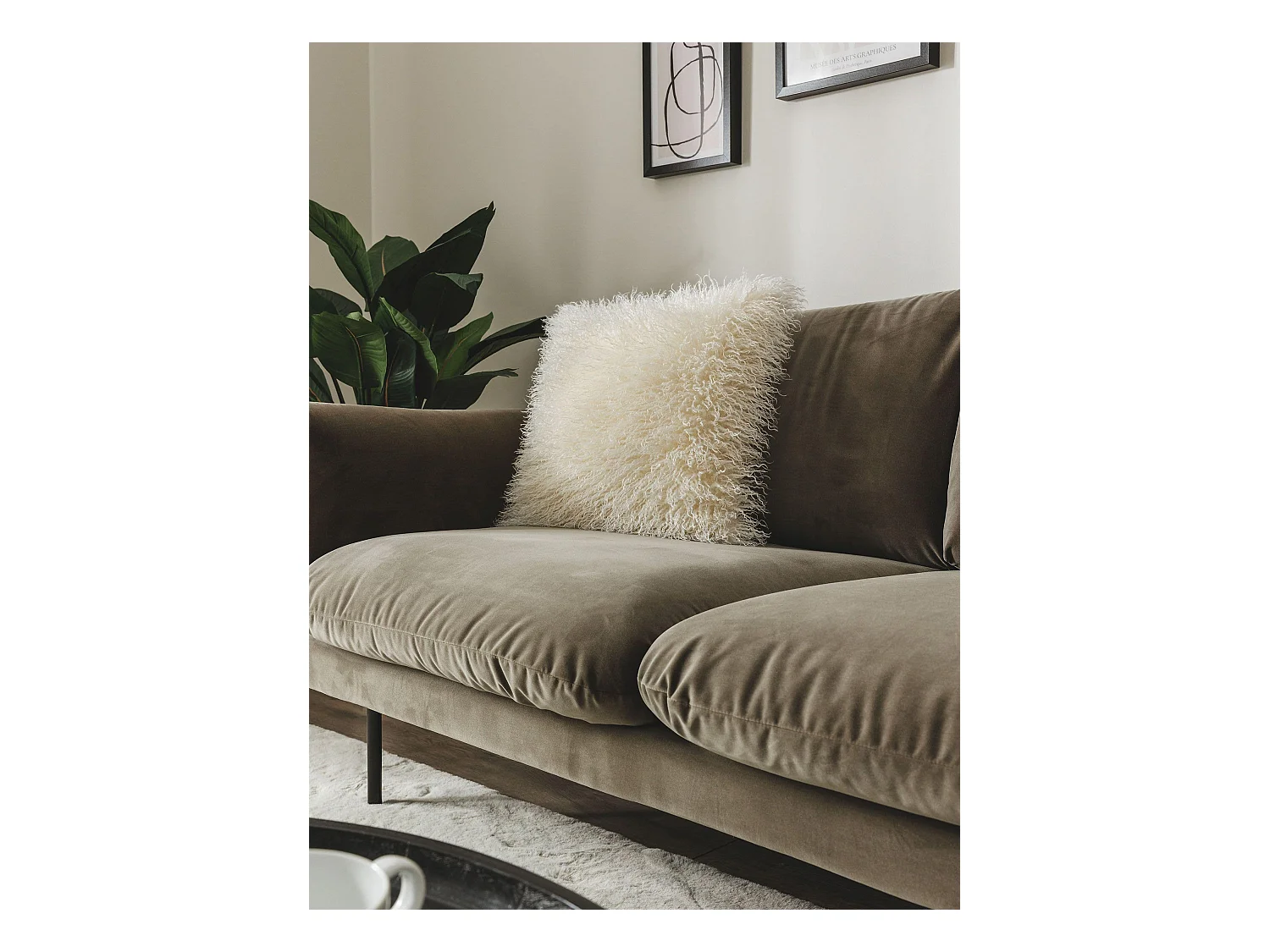 Housse de coussin Oscar Crème 45x45 cm