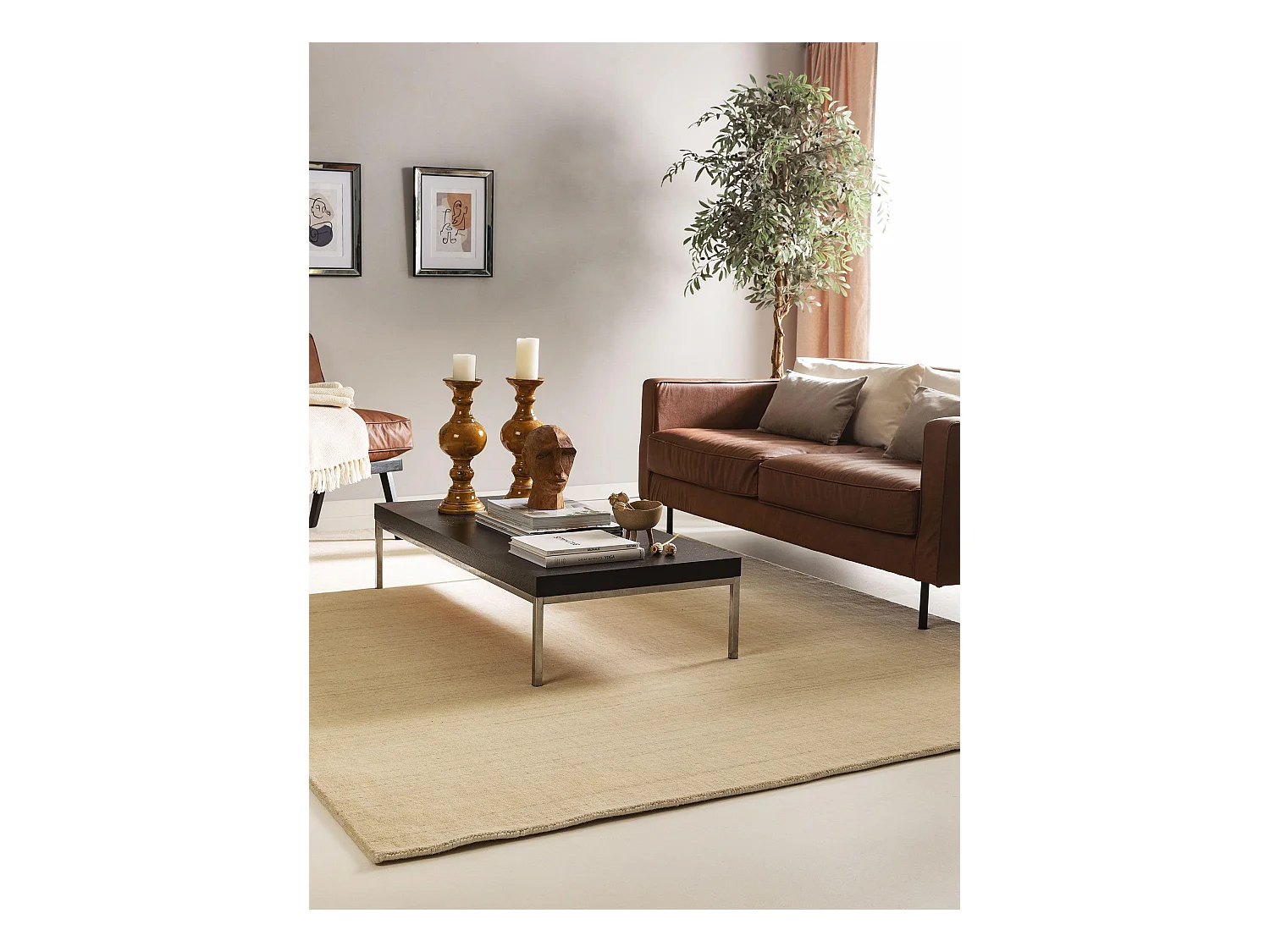 Tapis de laine Jamal Crème 200x300 cm