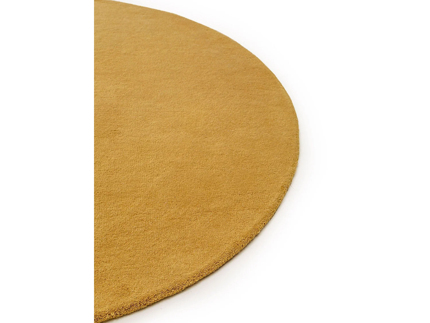 Tapis en laine rond Bent Jaune ø 150 cm rond