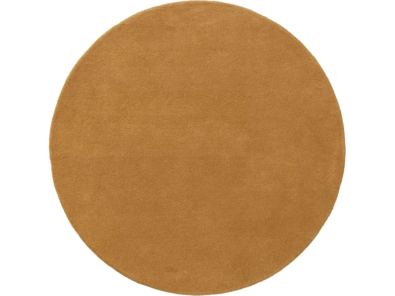 Tapis en laine rond Bent Jaune ø 150 cm rond