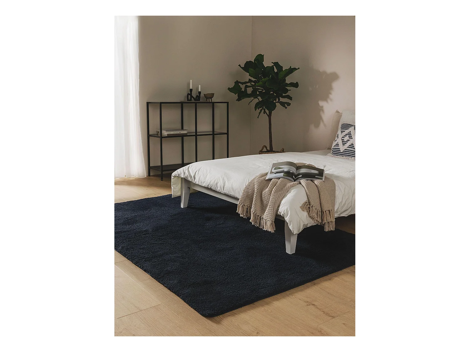 Tapis à poils longs Soda Bleu foncé 200x290 cm