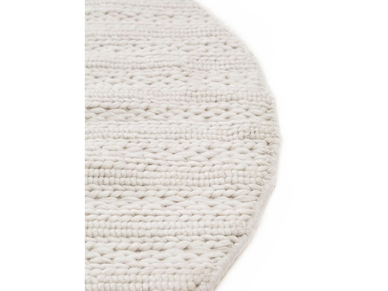 Tapis en laine rond Dina Crème ø 150 cm rond