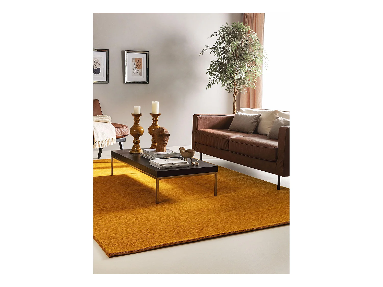 Tapis de laine Jamal Jaune 120x170 cm