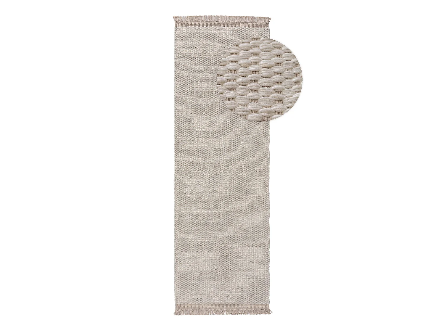 Tapis de laine Lana Crème 80x250 cm