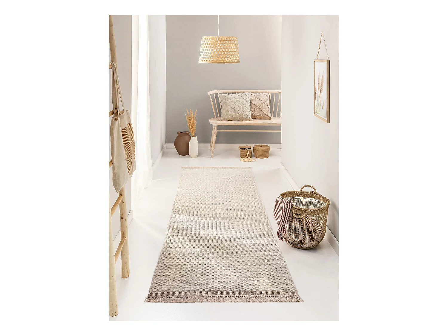 Tapis de laine Lana Crème 80x250 cm