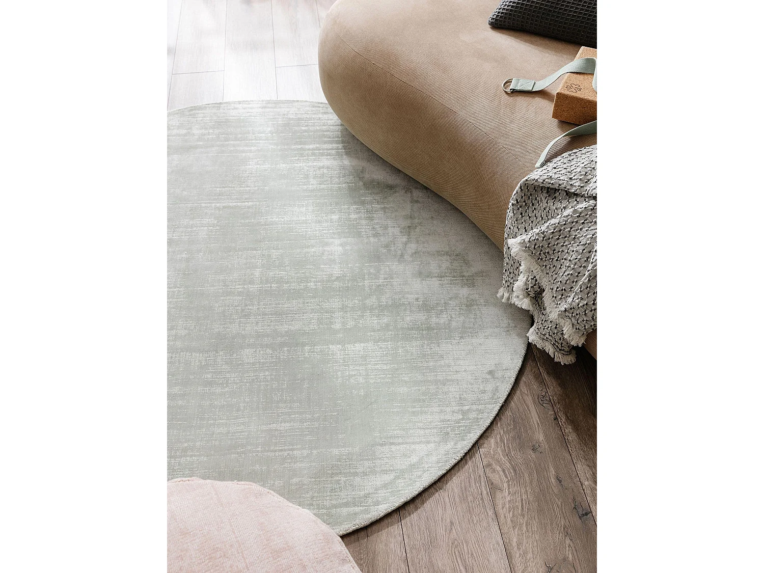 Tapis en viscose Rond Nova Menthe ø 160 cm rond