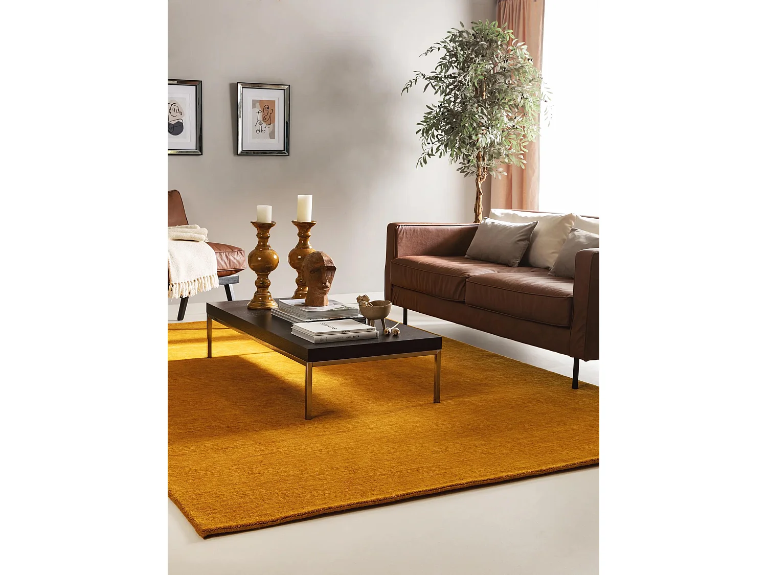 Tapis de laine Jamal Jaune 200x300 cm