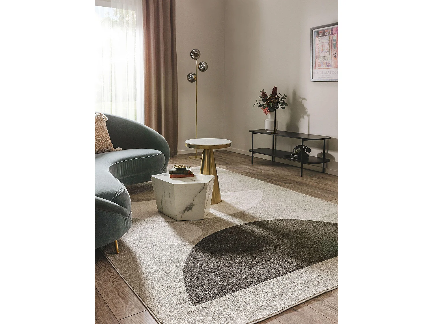 Tapis Ida Crème/Anthracite 200x290 cm