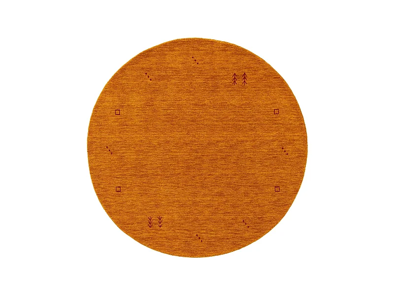 Tapis en laine rond Jamal Jaune ø 200 cm rond