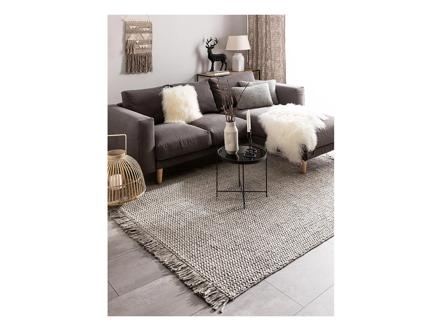 Tapis de laine Velma Gris 200x300 cm