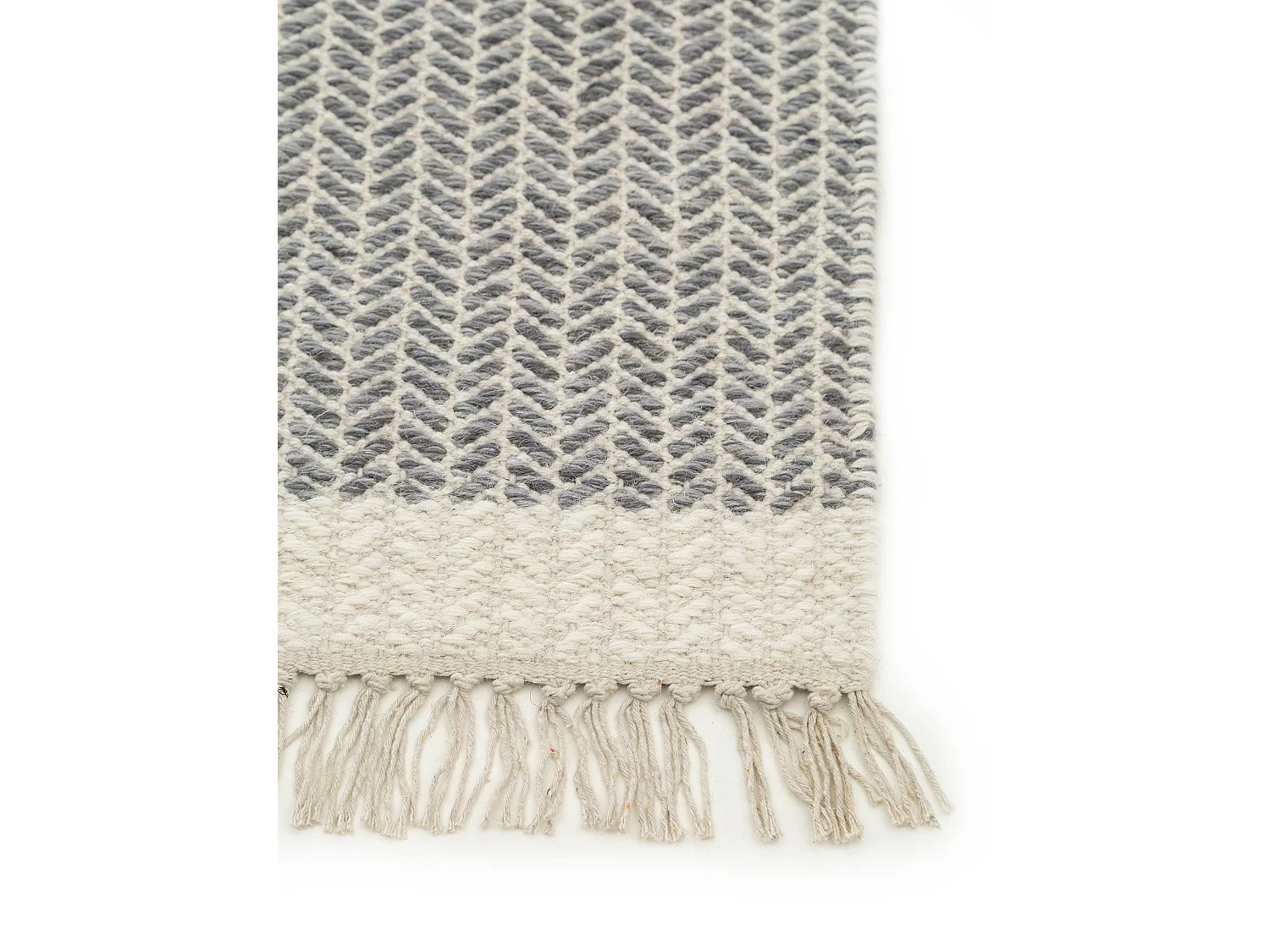 Tapis de couloir en laine Kim Gris 70x200 cm