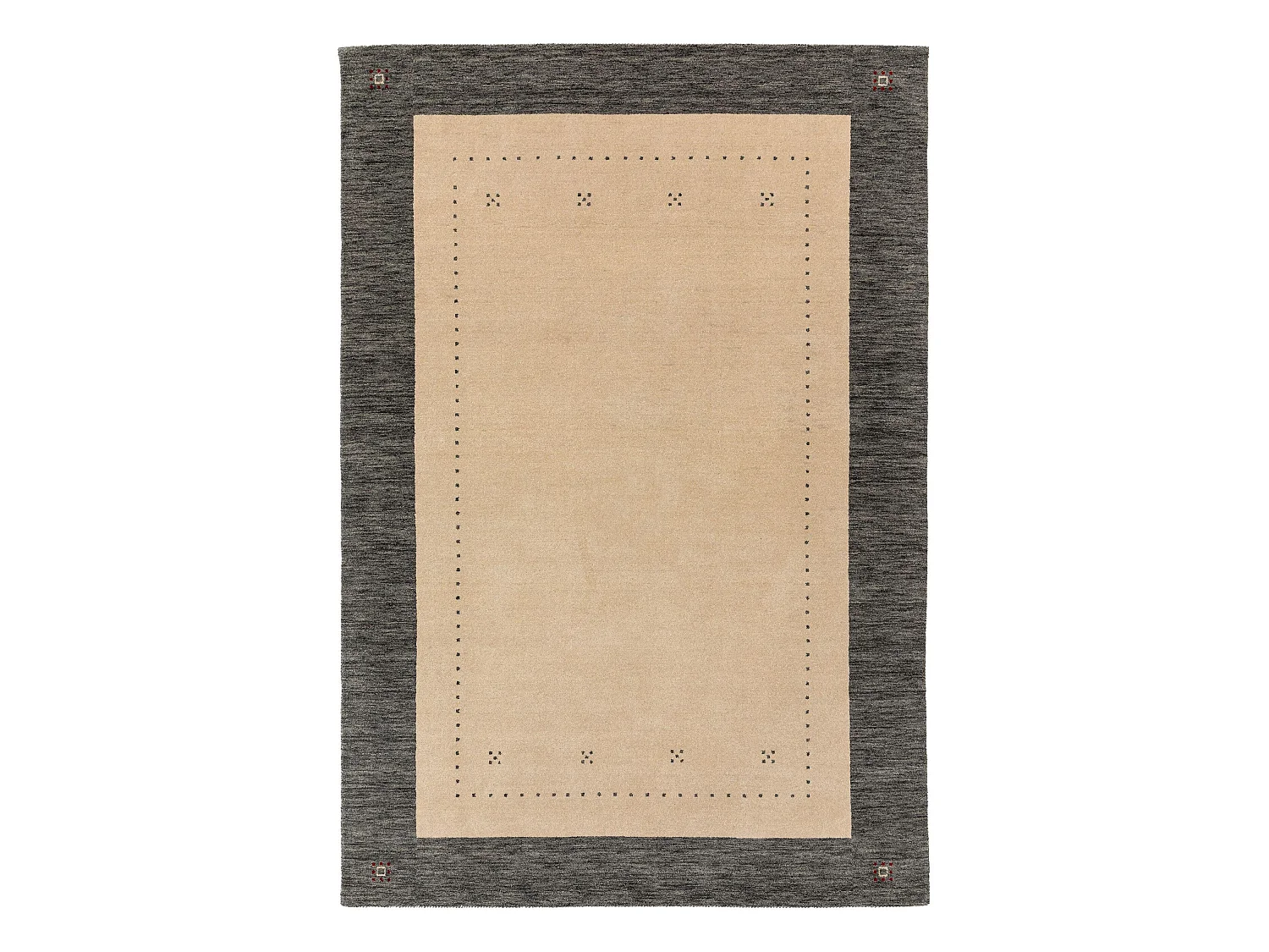 Tapis de laine Jamal Beige/Gris 80x150 cm